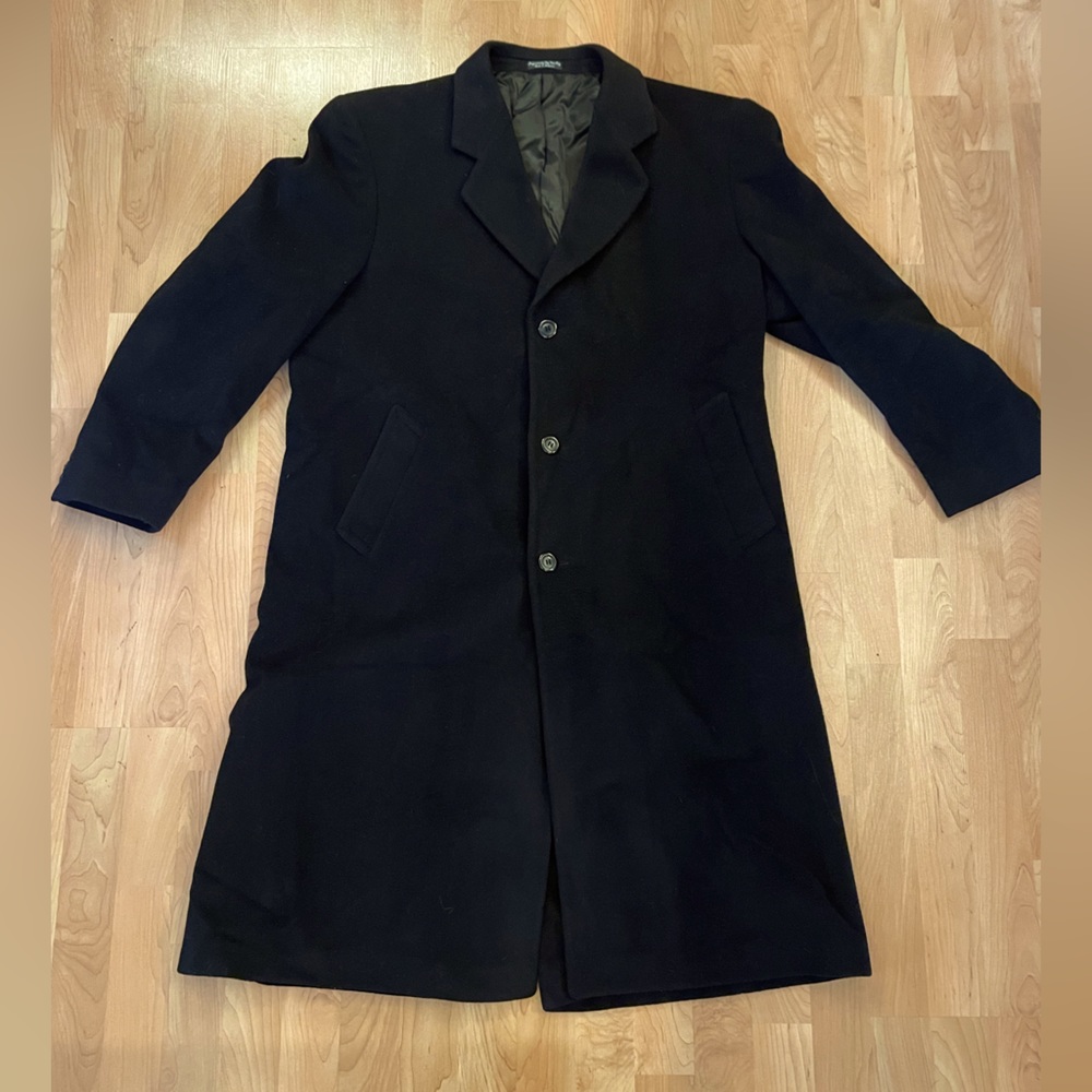 Men’s Silver Cloud Black Cashmere Trenchcoat